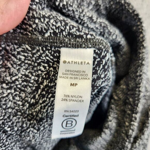 Athleta Leggings Womens MP Black Ultimate Stash Textured 7/8 Tight Pockets Run - Picture 8 of 13